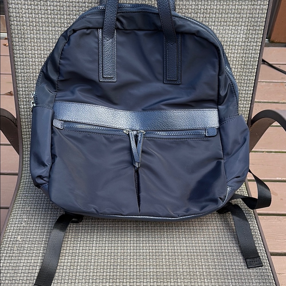 Blue Durable Travel Backpack with laptop sleeve and inside Pockets